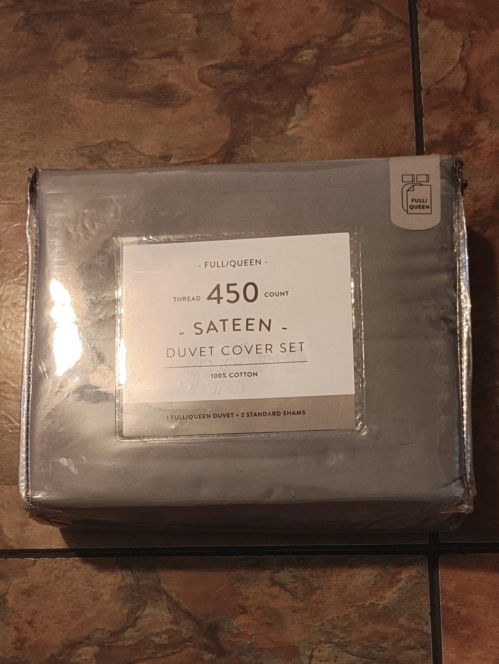 Bed Bath & Beyond 450-Thread Sateen Duvet Cover Set - Gray